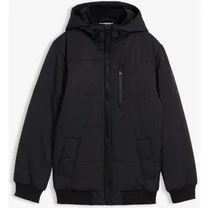 bonprix Winter-Steppjacke in Blousonform mit Kapuzeschwarz 152Knaben