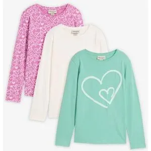 bonprix Langarmshirt aus reiner Bio-Baumwolle (3er Pack)grün 128Mädchen