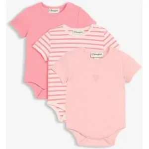 bonprix Kurzarm-Body aus Bio-Baumwolle (3er Pack)rosa 68Mädchen
