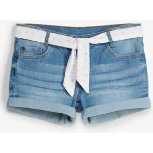 bonprix Stretch-Jeans-Shorts mit Gürtelblau 152Mädchen