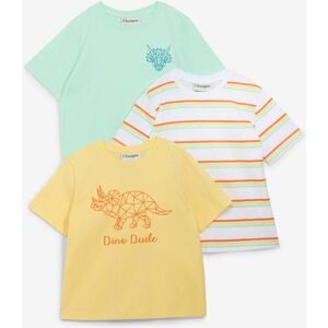 bonprix T-Shirt aus reiner Bio-Baumwolle (3er Pack)gelb 134Knaben