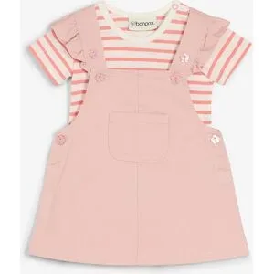 bonprix Body und Latzkleid aus reiner Baumwolle (2-tlg.Set)rosa 92Mädchen