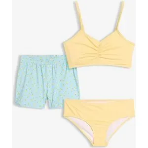 bonprix Bikini und Badeshorts (3-tlg.Set)gelb 164Mädchen