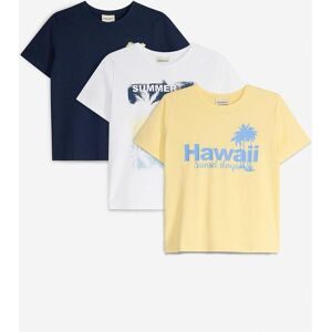 bonprix T-Shirt aus reiner Bio Baumwolle (3er Pack)blau 164Knaben