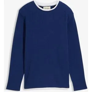 bonprix Langärmliges 2-in1 Shirt in Waffeloptik aus reiner Baumwolleblau 164Knaben