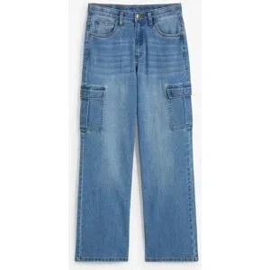 bonprix Loose-Fit-Stretch-Jeans mitverstellbarem Bund, Straightblau 146Knaben