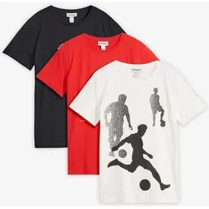 bonprix T-Shirt aus reiner Bio-Baumwolle (3er Pack)rot 140Knaben