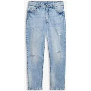 bonprix Straight-Jeans Mid Waist, Croppedblau 158Mädchen