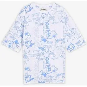 bonprix T-Shirt aus reiner Bio Baumwolle, Loose Fitweiß 140Knaben