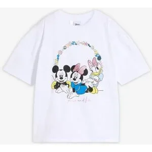 bonprix Mickey Mouse Oversize-Shirt aus reiner Baumwolleweiß 170Mädchen