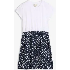 bonprix Jerseykleid aus elastischem Bio-Baumwoll-Mixweiß 158Mädchen