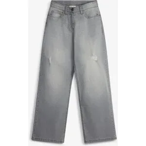 bonprix Wide-Leg-Jeans Mid Waistgrau 164Mädchen