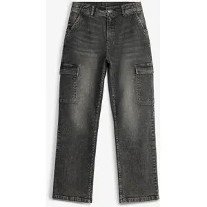 bonprix Weite Cargo-Jeans Mid Waistgrau 176Mädchen