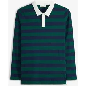 bonprix Langarm-Poloshirt aus weicher Bio Baumwolleblau 176Knaben