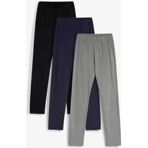 bonprix Leggings aus elastischem Bio-Baumwoll-Mix (3er Pack)schwarz 140Mädchen