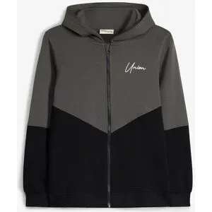 bonprix Sweatjacke aus weicher Bio-Baumwollegrau 164Knaben