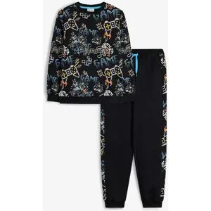 bonprix Jogginganzug aus weicher Bio Baumwolleschwarz 164Knaben