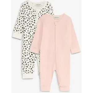 bonprix Weiche Baby Schlafoveralls aus reiner Bio-Baumwolle (2er Pack)rosa 56Kinder