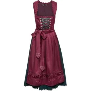 bonprix Dirndl mit bestickter Satin-Schürze (2-tlg.Set)rot 48Damen