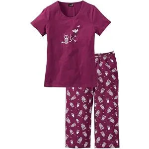 bonprix Capri Pyjama mit kurzen Ärmelnlila 40Damen