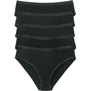 bonprix Maxislip mit weicher Baumwolle (5er Pack)schwarz 44Damen