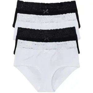 bonprix Maxipanty mit weicher Bio-Baumwolle und Spitze (4er Pack)schwarz 48Damen