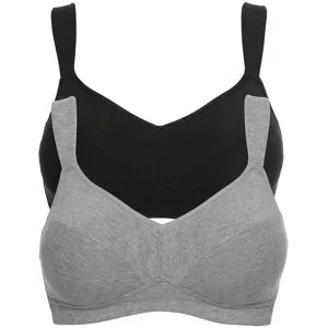 bonprix BH ohne Bügel mit Bio-Baumwolle (2er Pack)schwarz 80Damen