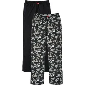bonprix Lange Pyjamahose aus reiner Bio-Baumwolle (2er Pack)schwarz 48Damen