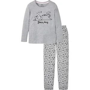 bonprix Pyjama mit Schlafmaskegrau 44Damen