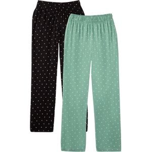 bonprix Lange Pyjamahose aus reiner Baumwolle (2er Pack)grün 40Damen