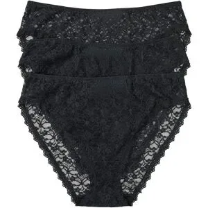 bonprix High-Leg Maxislip aus recycelter Spitze (3er Pack)schwarz 36Damen