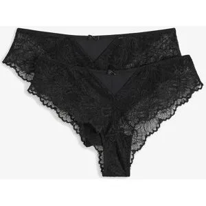 bonprix Brazilslip mit zarter Spitze (2er Pack)schwarz 32Damen