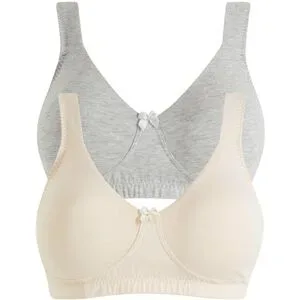 bonprix Minimizer T-Shirt BH ohne Bügel mit Bio-Baumwolle (2er Pack)beige 75Damen