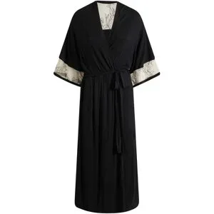 bonprix Langer Viskose Kimono mit Stickereischwarz 52Damen