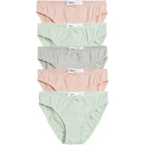 bonprix Slip mit weicher Bio-Baumwolle (5er Pack)grau 128Mädchen