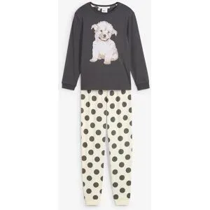 bonprix Pyjama aus reiner Bio-Baumwolle  (2-tlg. Set)grau 164Mädchen