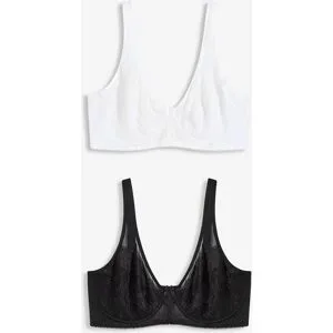 bonprix Minimizer-BH Packung, 2 mit Bügel, mit Spitze und transparenten Details