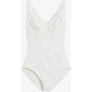 bonprix Medium Shape Body mit Spitzeweiß 50Damen