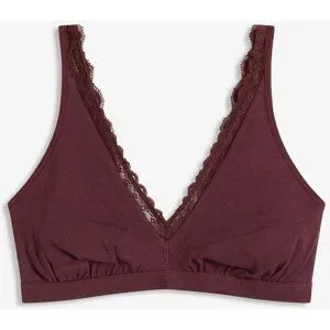 bonprix Geripptes Bralette mit Bio-Baumwolle und Spitzerot 40Damen
