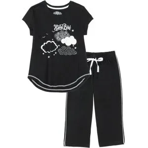 bonprix Capri Pyjama aus reiner Bio-Baumwolleschwarz 40Damen