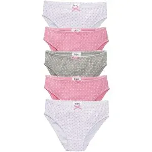 bonprix Slip mit weicher Baumwolle mit Satin-Schleife (5er Pack)rosa 116Mädchen