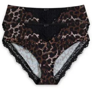 bonprix Maxislip mit zarter Spitze (2er Pack)schwarz 36Damen