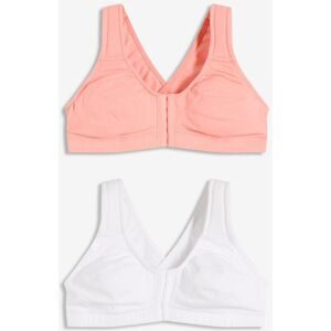 bonprix Vorderverschluss-BH ohne Bügel mit Bio-Baumwolle (2er Pack)weiß 80Damen