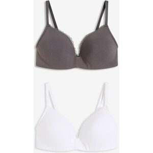 bonprix Schalen-BH ohne Bügel mit Baumwolle (2er Pack)grau 80Damen
