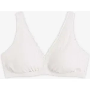 bonprix Gepolstertes Bralette ohne Bügel ?aus Rippe mit Bio-Baumwolleweiß 40Damen