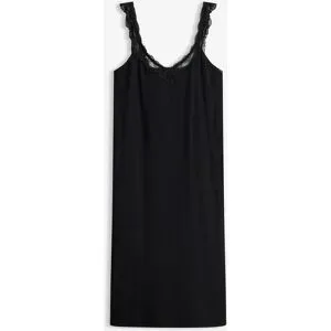bonprix Nachthemd mit Spitzeschwarz 52Damen