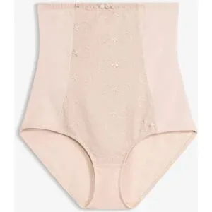 bonprix Strong Highwaist Shape Slip mit Baumwolle und Stickereibeige 40Damen