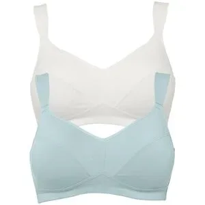 bonprix BH ohne Bügel mit Bio-Baumwolle (2er Pack)blau 110Damen