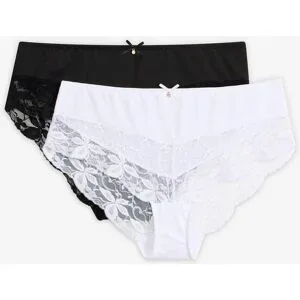 bonprix Panty mit feiner Spitze (2er Pack)schwarz 52Damen