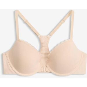 bonprix Vorderverschluss-Schalen BH  mit Bügel mit Baumwollebeige 90Damen